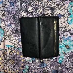 black and white bifold wallet